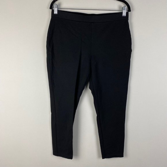 Chicos Cropped Pants Womens 1 US Medium Pull On Black Lightweight Slim - Picture 1 of 9